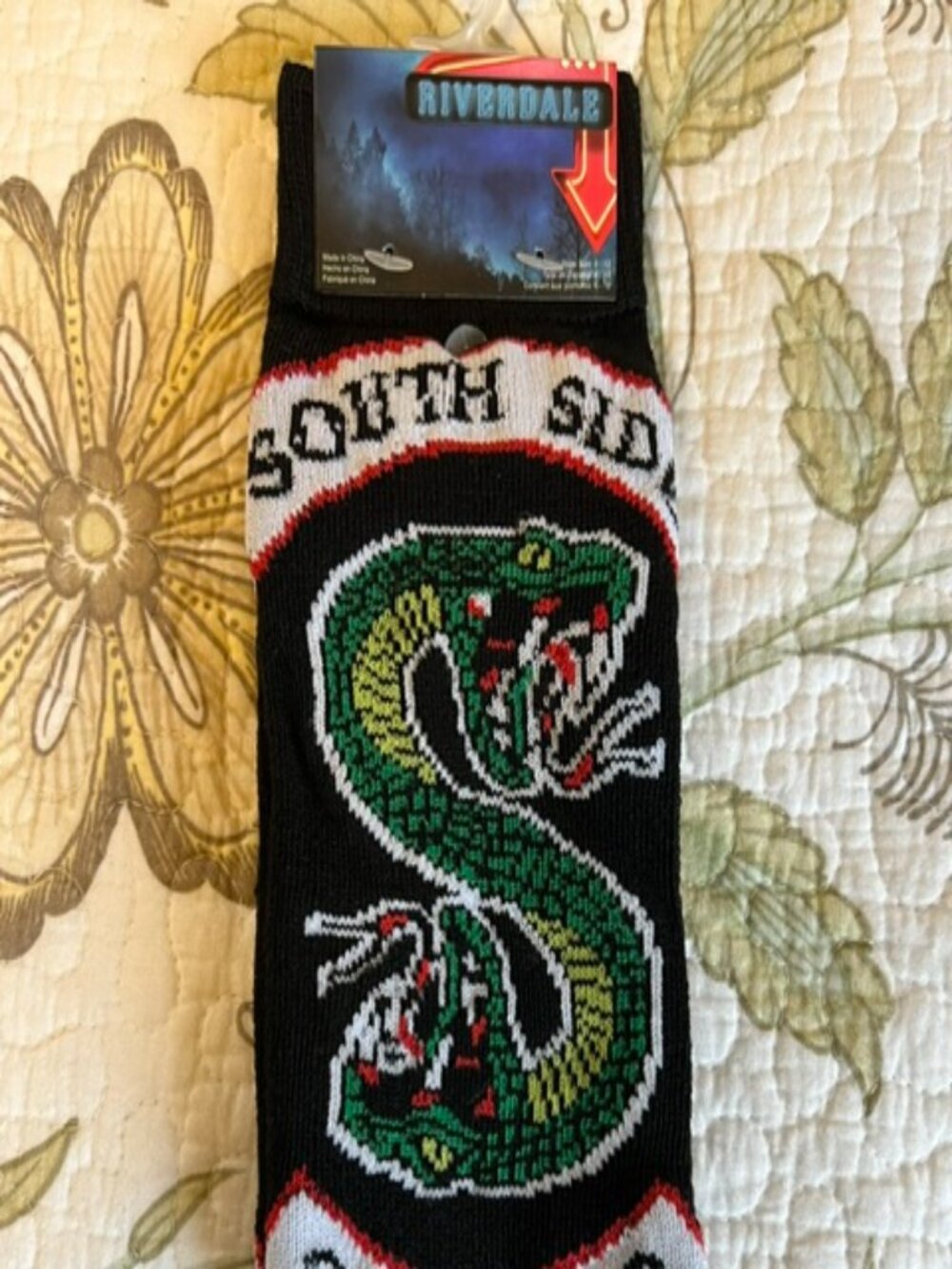 Riverdale Mens Socks Black South Side Serpent Snake Shoe Size 6-12